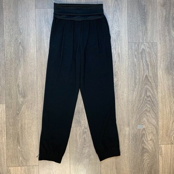 Aritzia Wilfred Tuxedo Pant High fold over Waist Straight Leg Trouser Black XS - Picture 3 of 12